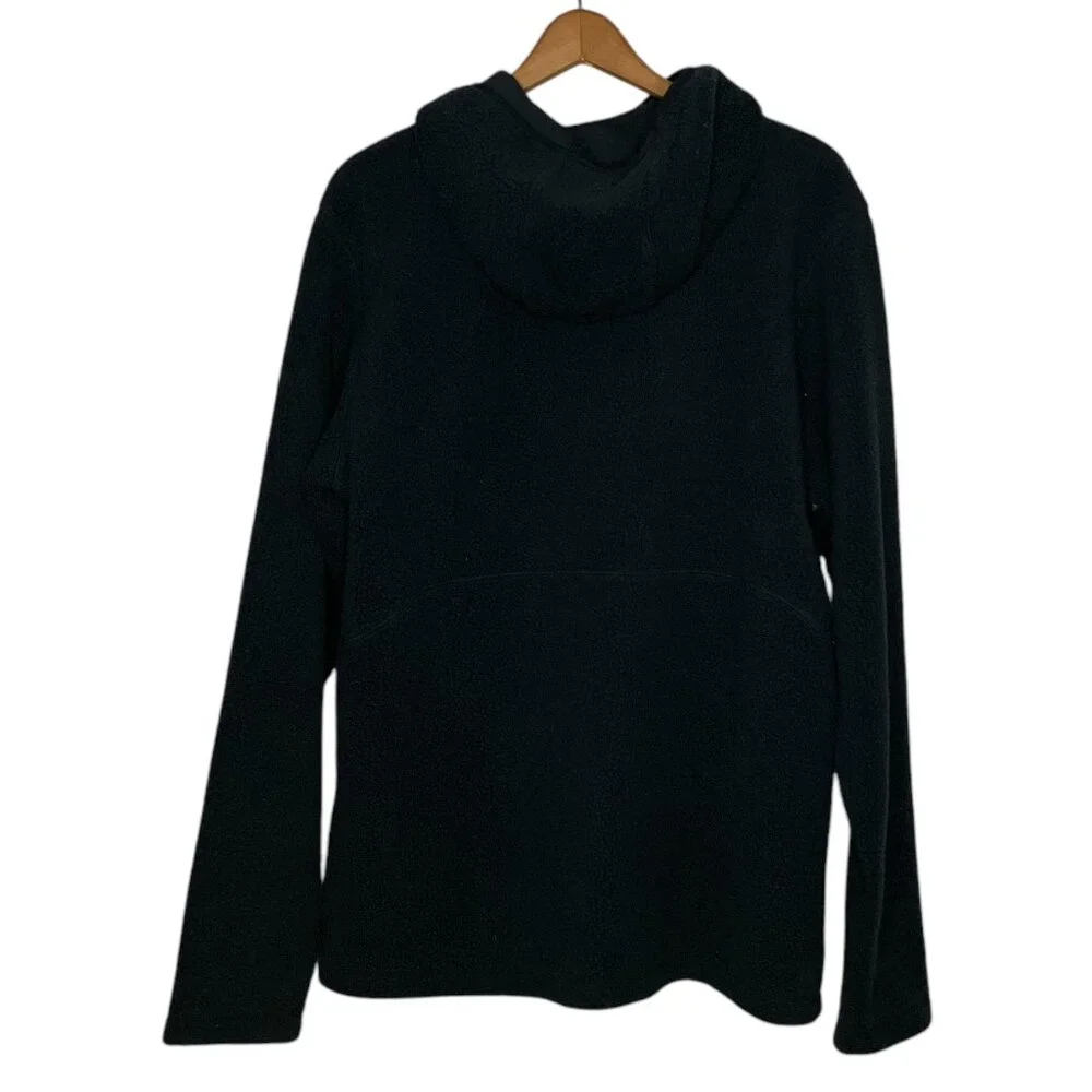 Columbia Men's S Black Faux Sherpa Fleece Boulder Springs 1/4 Pullover‎ Hoodie
